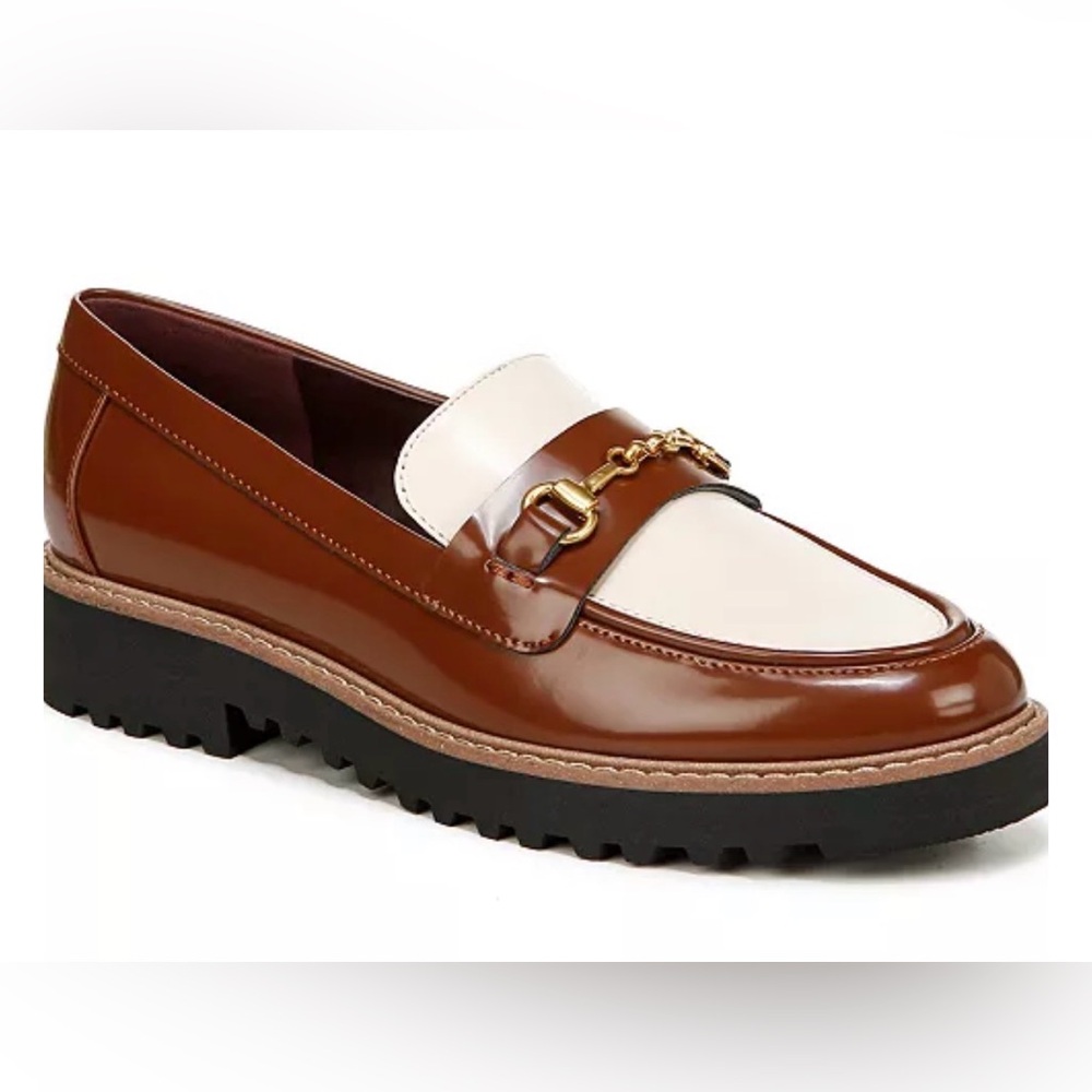 Franco Sarto Brown and Cream Loafers
